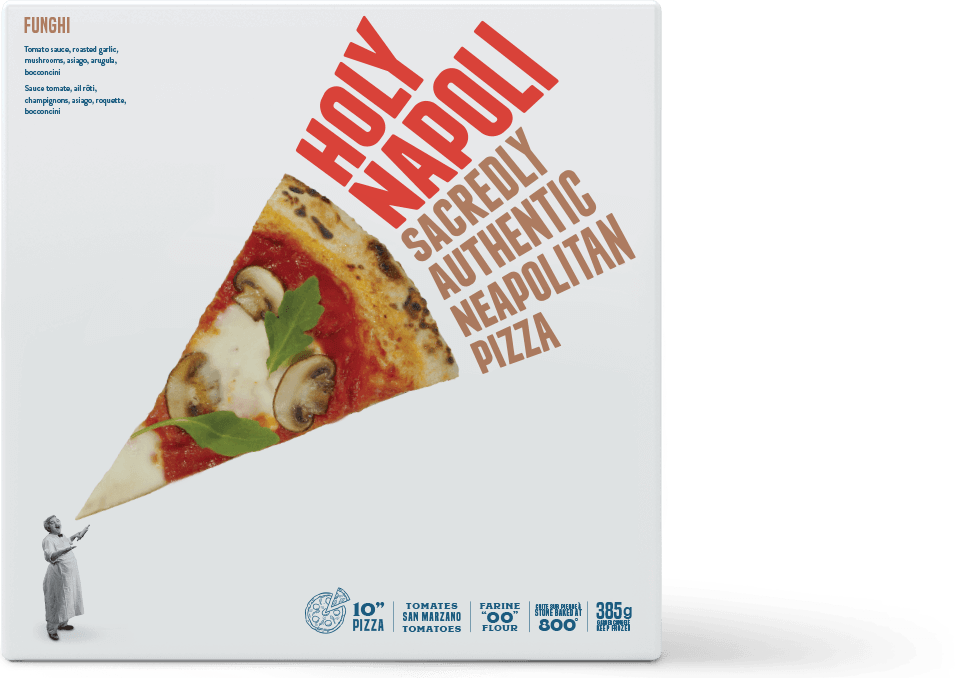 Holy Napoli Funghi Frozen Pizza Box