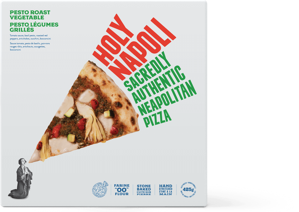 Holy Napoli Pesto Roasted Vegetable frozen pizza